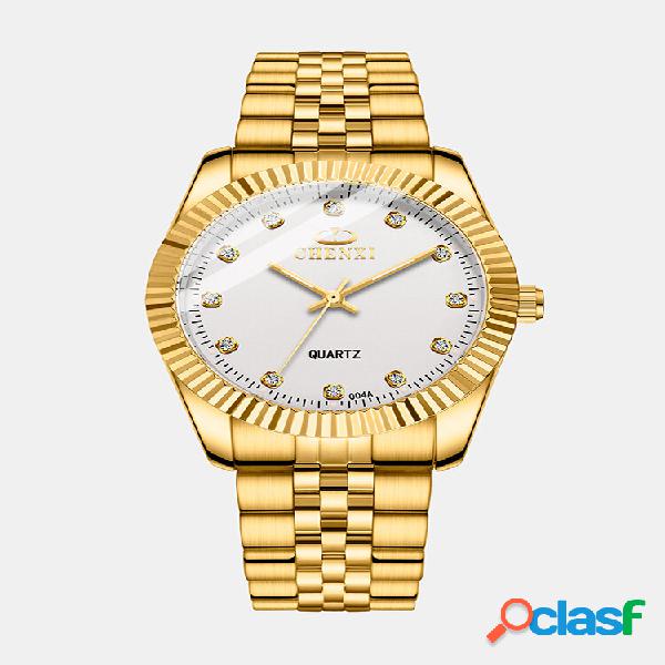 Casal ajustável Business Watch Dial de diamantes embutidos