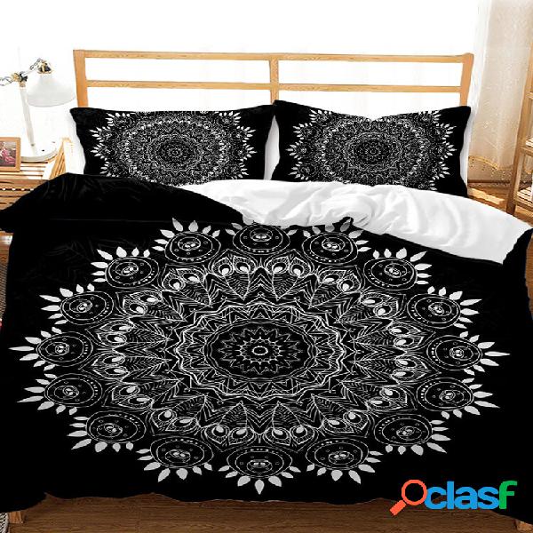 Conjunto de roupa de cama confortável com estampa de