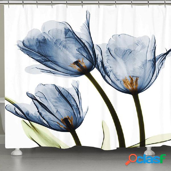 Cortina de chuveiro em tecido de flanela 150x180cm à prova