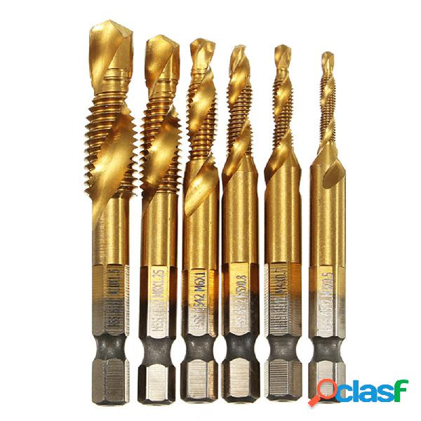 Drillpro 6pcs M3-M10 Combinação de brocas para perfuratriz