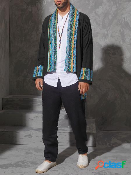 Masculino Outono Casual Retro Moda Tribal Estampa Patchwork