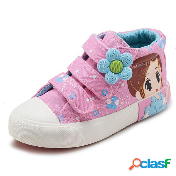 Meninas lona dos desenhos animados floral decoração gancho