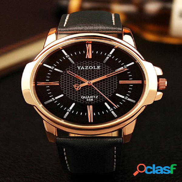 Moda Masculina Quartzoo Watch Numeral Romano Luxuoso Pulso