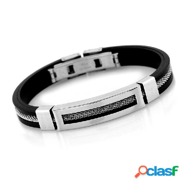 Moda Pulseira Pulseira 12mm Homens Casual Pulseira De Aço