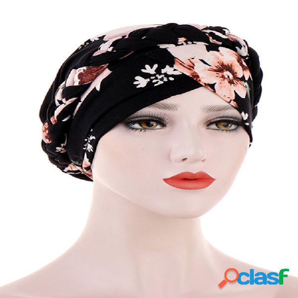 Mulheres Impresso Beanie Chapéu Estilo étnico Elástico
