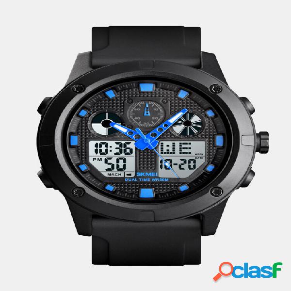 Relógio masculino esportivo à prova d'água digital LED