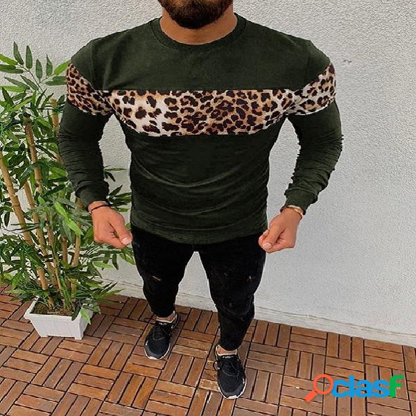 T-shirt de manga comprida masculina outono inverno casual