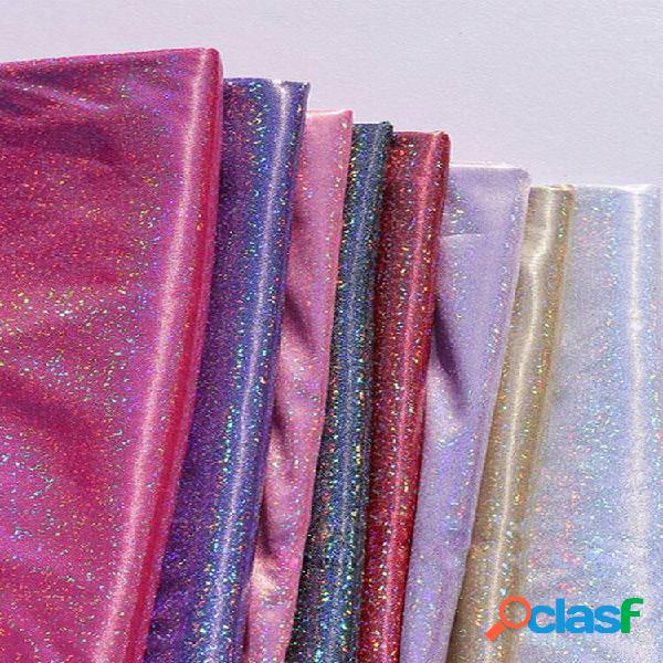 Tecido brilhante a laser, decoração multicolorida, roupas