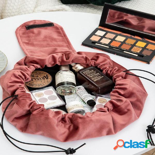 Velvet Cosmetic Bolsa Armazenamento Bolsa Lazy Cosmetic