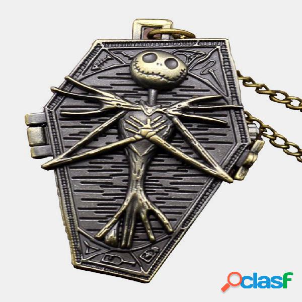 Vintage Punk Caveira Nightmare Quartz Bolso Ver Antigo Caixa