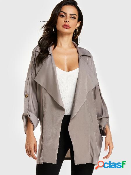 YOINS Gray Pocket Design Blazer de mangas compridas