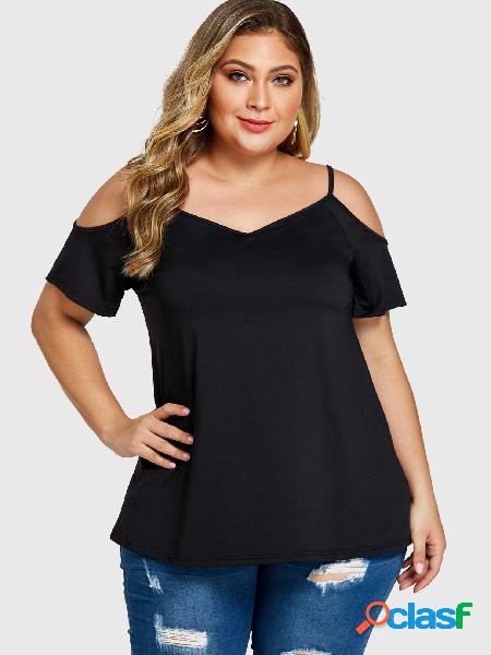 YOINS Plus Camiseta de manga curta tamanho preto frio
