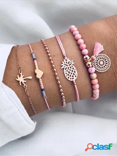 Yoins Coco Tree Dream Catcher Pineapple Love Beads Pulseira