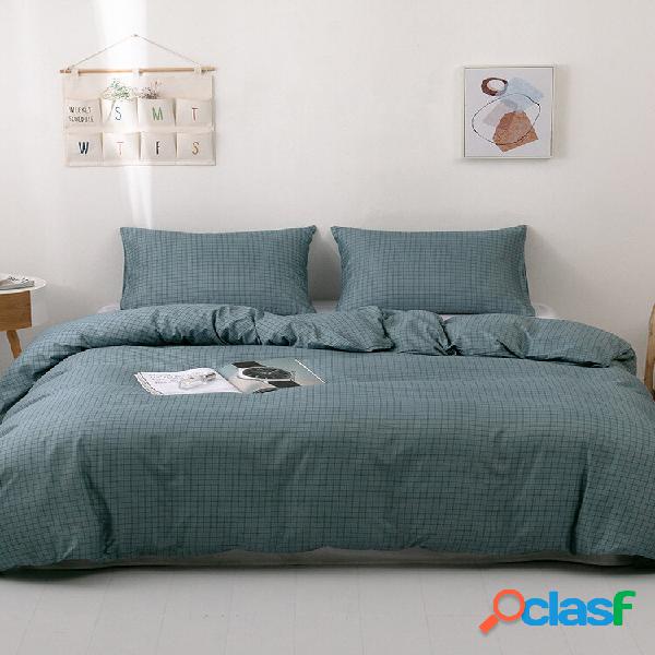 2/3 unidades Xadrez Padrão Conjunto de Lençois Comforter
