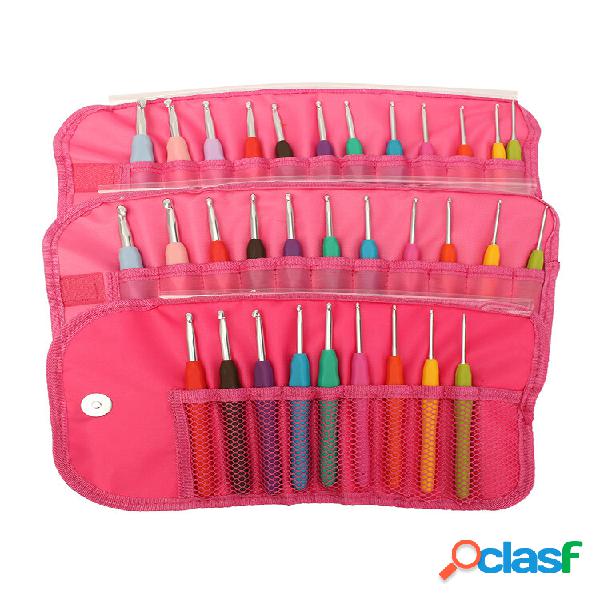 9-12 Pcs Set Multi Color Soft Handle Aluminium Crochet