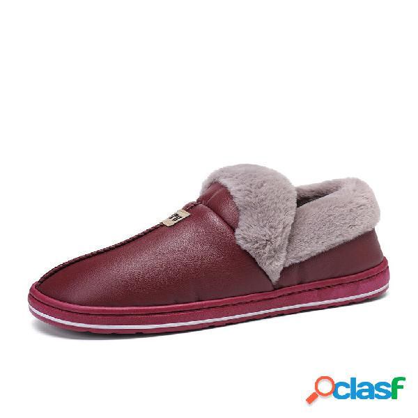 Botas femininas de pelúcia quente de inverno impermeável