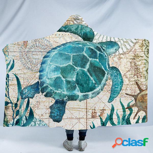 Capa de pelúcia impressão Sea Creature Blacket Winter TV