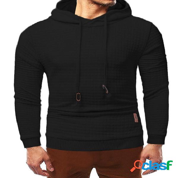 Casaco masculino outono inverno com capuz e cordão simples