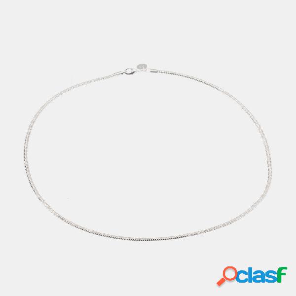 Colar de corrente da moda 3MM banhado a prata Classic colar