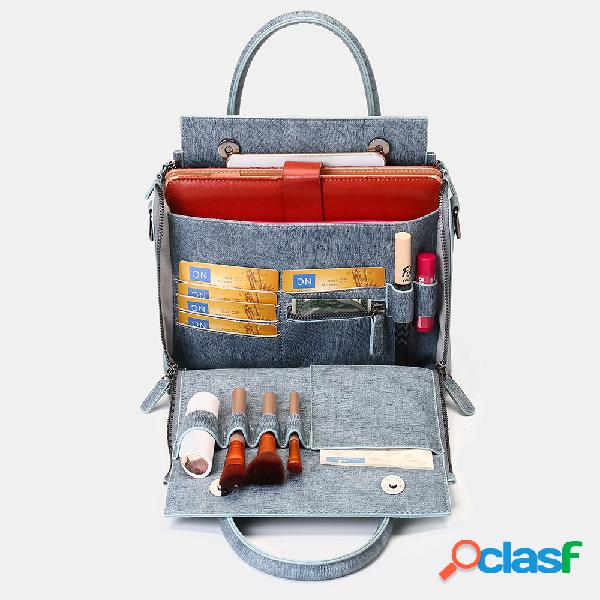 DREAME Women Solid Cosmetic Handbag Capacity Bolsa