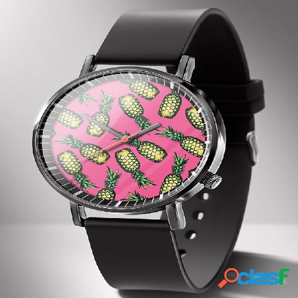 Fashion Creative Stitching Pineapple Print Watch Summer