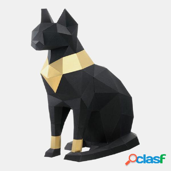 Feito à mão DIY Gato Egípcio Deus Bastet Modelo de Papel