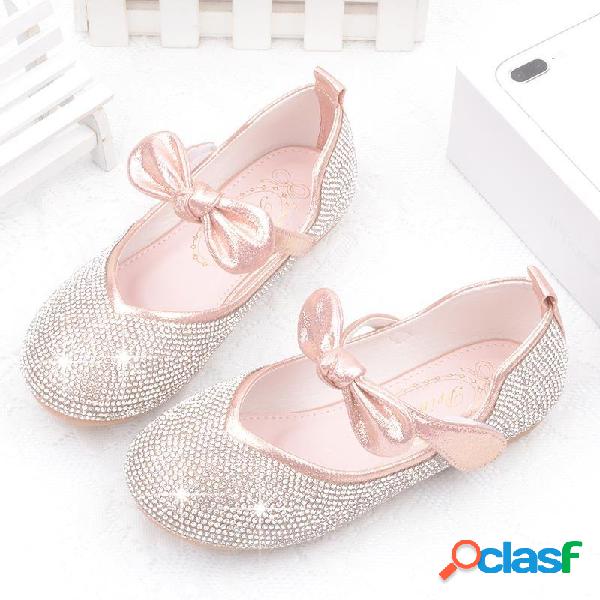Meninas Bling Superior Bowknot Congelado Elsa Princesa