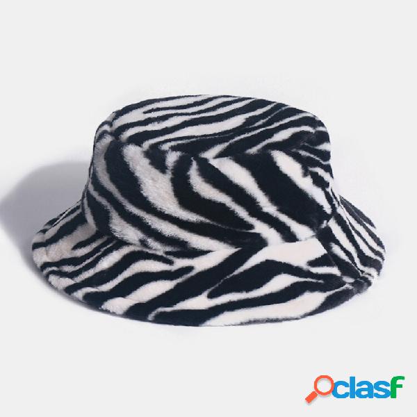 Mulheres e homens feltro Zebra Padrão Plus Engrossar veludo
