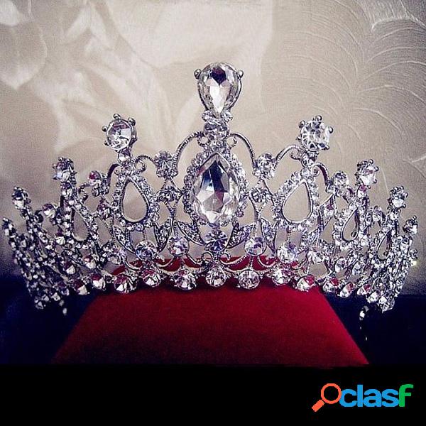 Noiva Rhinestone Cristal Tiara Crown Princess Rainha Do