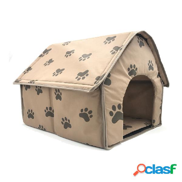 Paw Padrão Tecido Dobrável Pet Cachorro Cave House