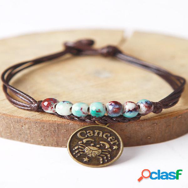 Pulseiras de liga vintage em forma de círculo Cerâmico