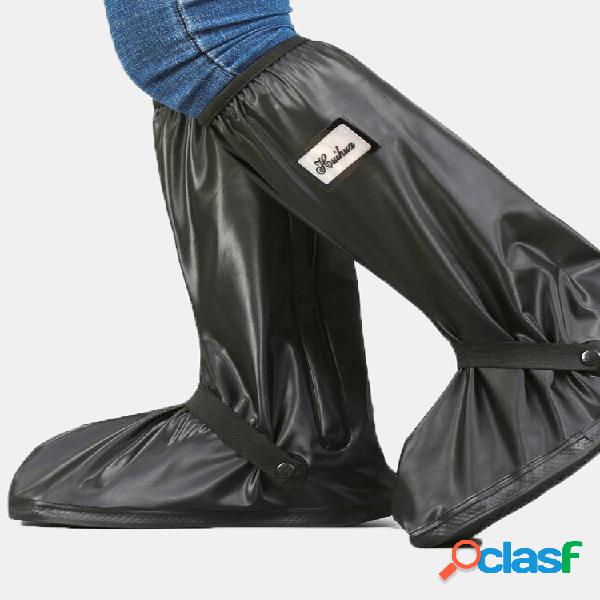 Sapatos de chuva femininos de PVC capa zíper impermeável