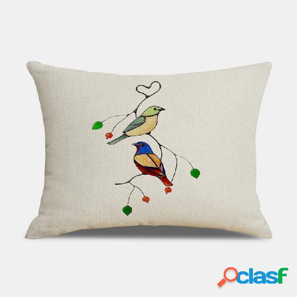 1PC Colorful Pássaros Impressão Fronha Decoração de Casa