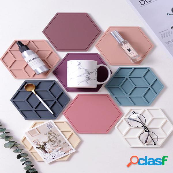1PC Silicone Placemat dobrável oco para mesa de jantar