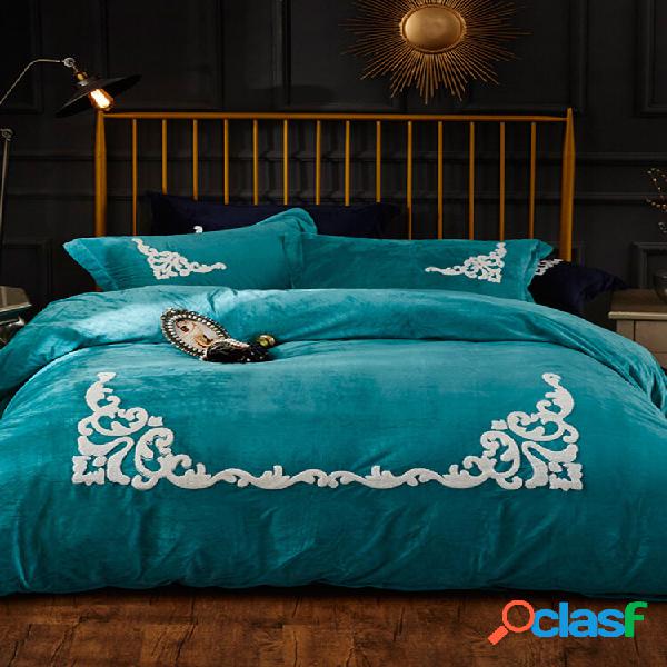 4 unidades Crystal Velvet Toalha Conjunto de roupa de cama