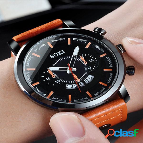 Alloy Sports Waterproof Black Caso Big Dial Mens Quartz