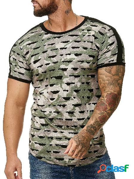 Camiseta masculina estampada com estampa casual de verão