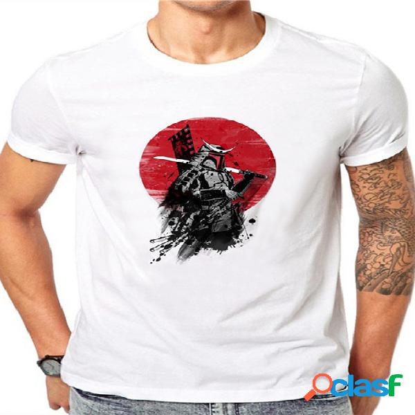 Camiseta masculina verão casual algodão Soft branco