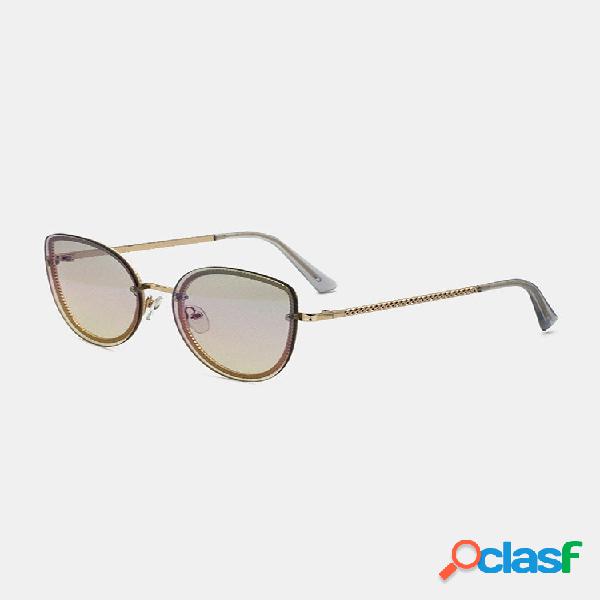 Lentes coloridas de metal unissex com moldura completa UV