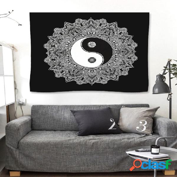 Mandala YingYang Tapeçaria Pendurada na Parede Dormitório