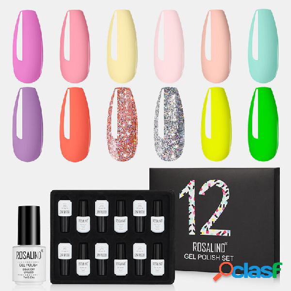 12PCS Unhas Kit de gel polonês Fototerapia colorida UV Gel