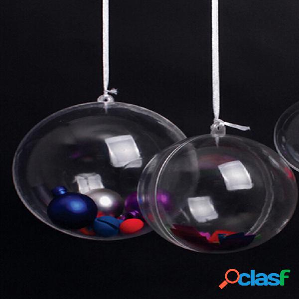 5 peças bola de plástico Coração enfeite de bauble