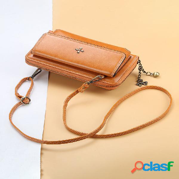 Bolsas para celular com carteira multifuncional com zíper,