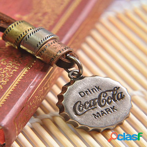 Colar vintage Wild Men Mulheres Pingente Colar ajustável de