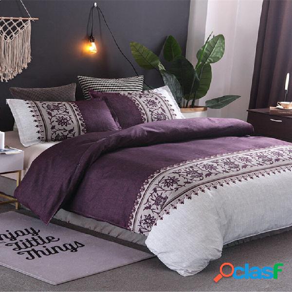 Conjunto de capa de edredom floral Doona de 3 unidades e