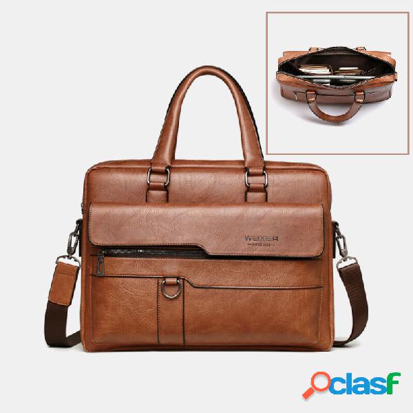 Maleta masculina retrô Bolsa computador portátil de