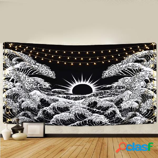 Sun Moon Mountain Mandala Padrão Tapeçaria Tapeçaria