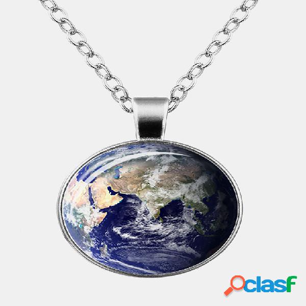 Trendy Luminous Planet Series Sweater Chain Time Gem