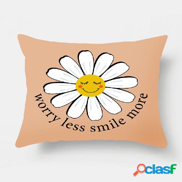 1 PC Daisy Smile Cartoon Impressão Fronha Decoração de