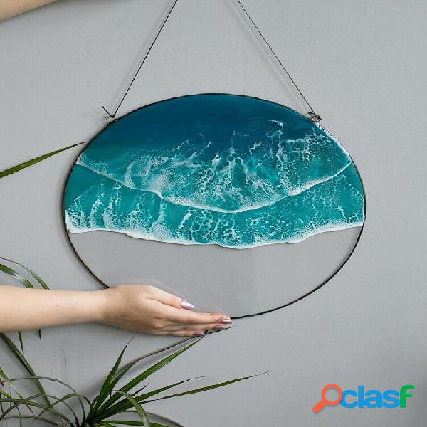 1 pc redondo acrílico oceano onda decoração para casa